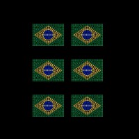 Bandeira do Brasil em cartela c/ 6 pçs - Ref: 6045